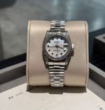 Rolex Datejust Replica with Diamond Bezel 904L Steel 31mm Imported Movement Women Silver Strap Watch